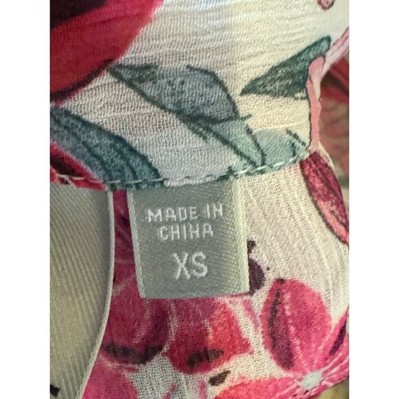 Kut From The Kloth‎ Shirt Women XS Pink Floral Sheer Jasmine Chiffon Button Down - Picture 12 of 14
